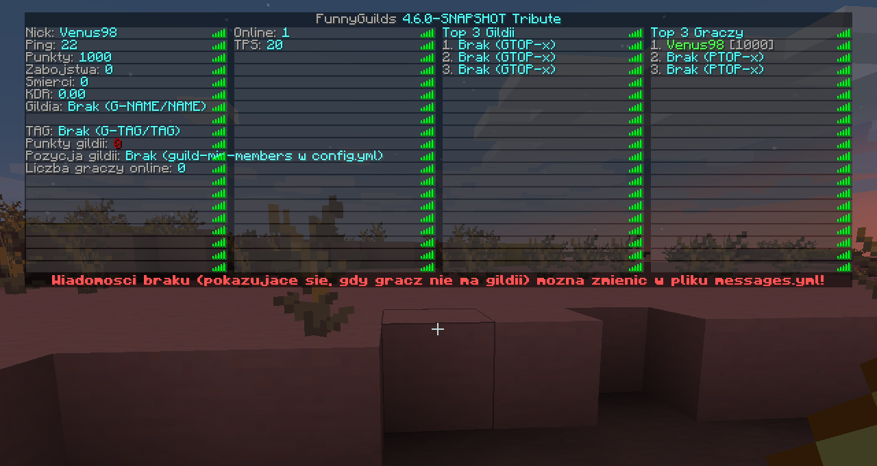 FunnyGuilds - plugin na gildie na serwerze Minecraft 1.21 |1.20 | 1.19 | 1.18 | 1.17 | 1.16 | 1.15 | 1.14